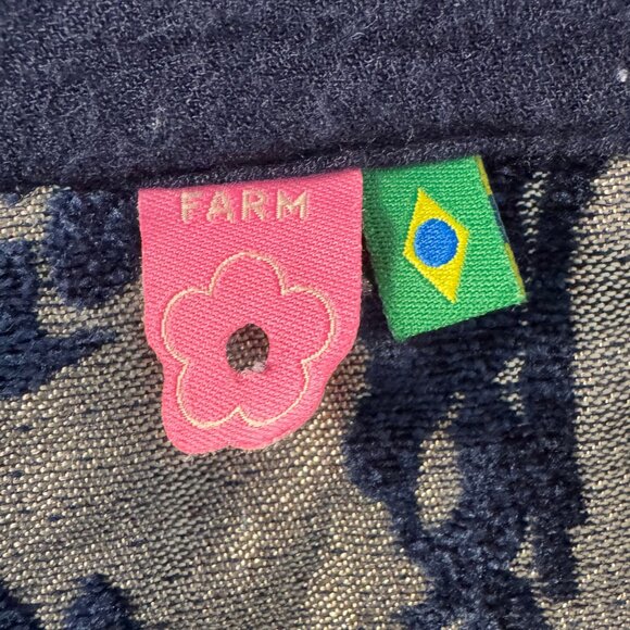 Farm Rio Jacquard Navy Gold Baroque Top M - Picture 4 of 10